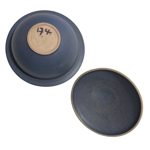 Vintage 1990s Signed Diane Marier Nesting Hen Studio Art Pottery Lidded Bowl - Picture 10 of 12